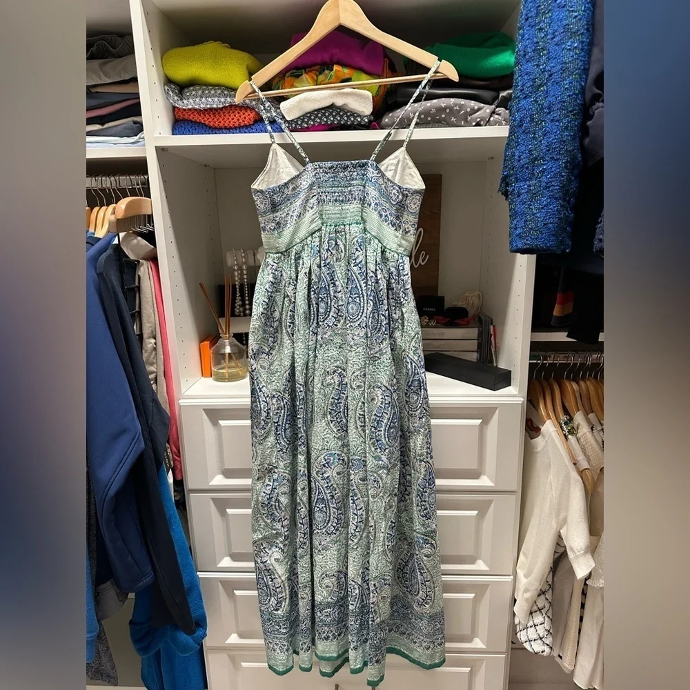 Anokhi Blue and Green Paisley Dress - Picture 4 of 4